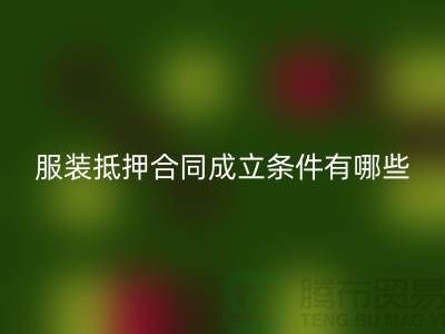 服装抵押合同成立条件有哪些规定和要求@LD乐动·（中国）官方网站库存布料厂家