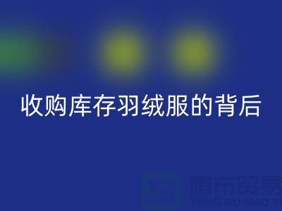 收购库存羽绒服的背后隐藏着巨大的商机-二手羽绒服LD乐动·（中国）官方网站市场