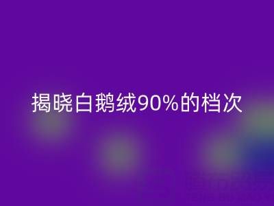 揭秘白鹅绒90%的档次与价值，探寻杭州羽绒LD乐动·（中国）官方网站奥秘